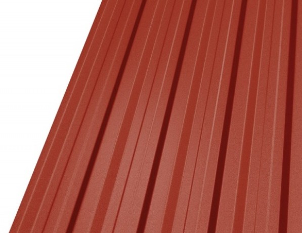 Профнастил стальной стеновой двухсторонний волна гладкий рубиново-красный МП20 0,6х20х1100х1150 мм ТУ 5285-002-78099614-2008 фото