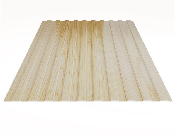 Профнастил стальной стеновой односторонний волна гладкий светлое дерево С18 0,5х18х1150х1187 мм ТУ 1122-079-02494680-01 фото